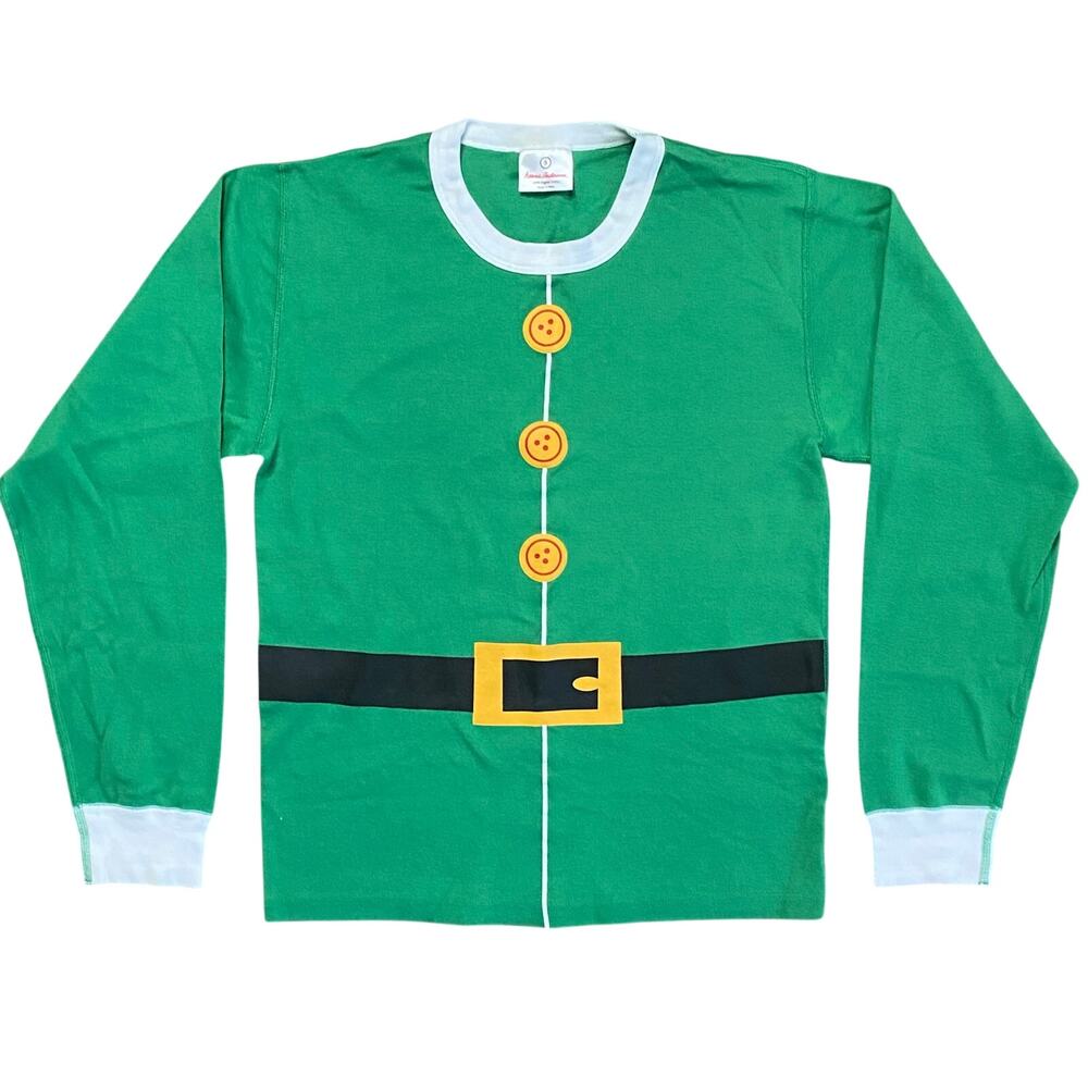 Hanna Andersson Pajama Top Women Sz S Green Elf Design Holiday